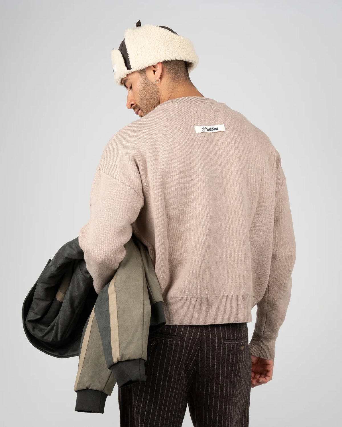 MAGLIONE OVERSIZED FIT IN COTONE STONE