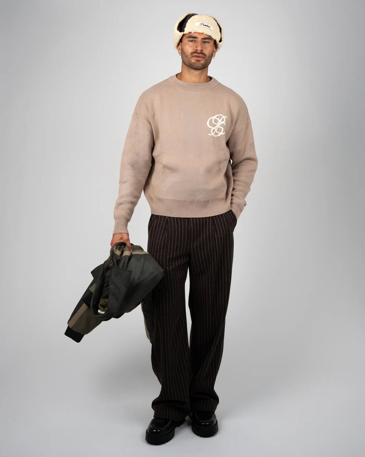 MAGLIONE OVERSIZED FIT IN COTONE STONE