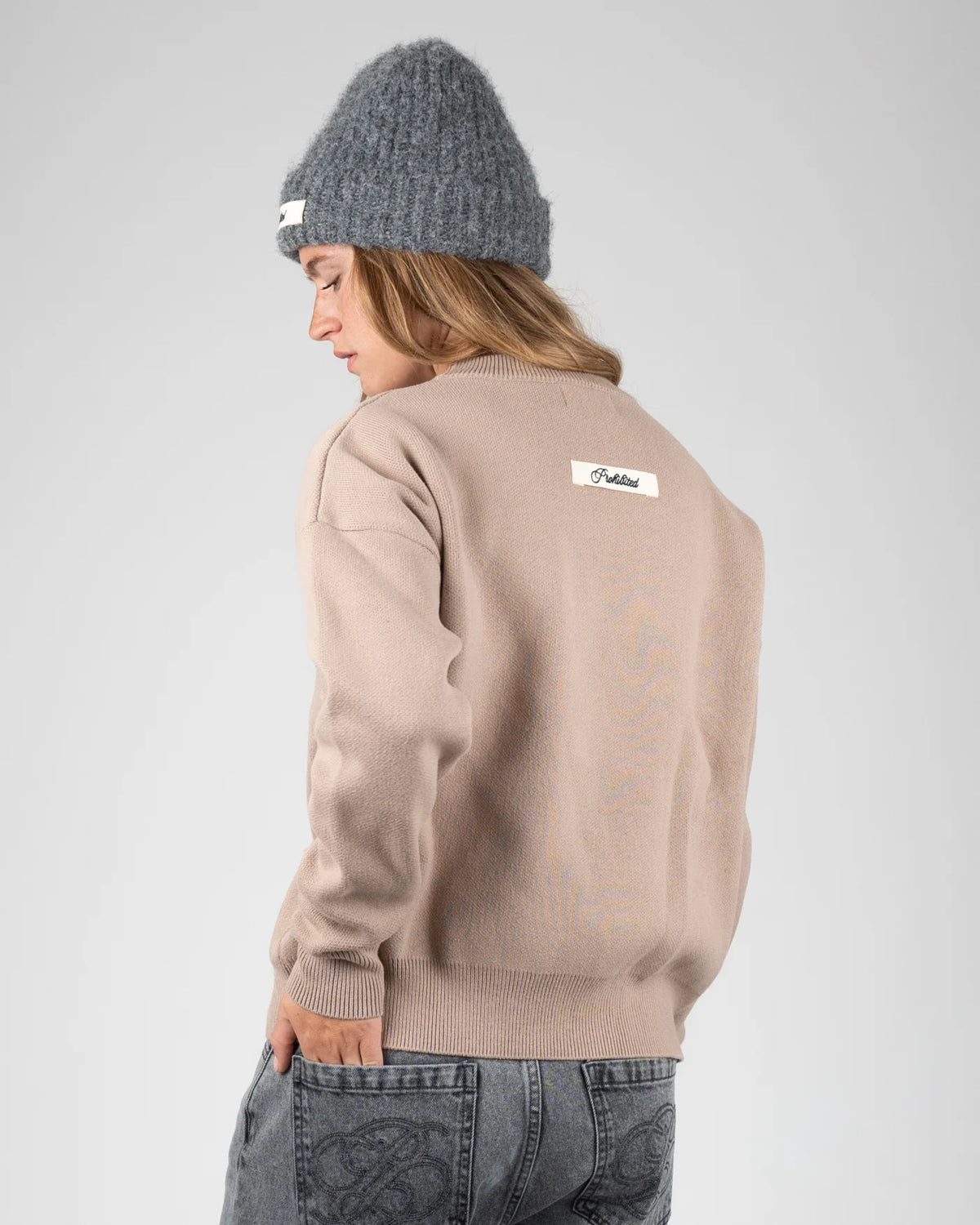 MAGLIONE OVERSIZED FIT IN COTONE STONE