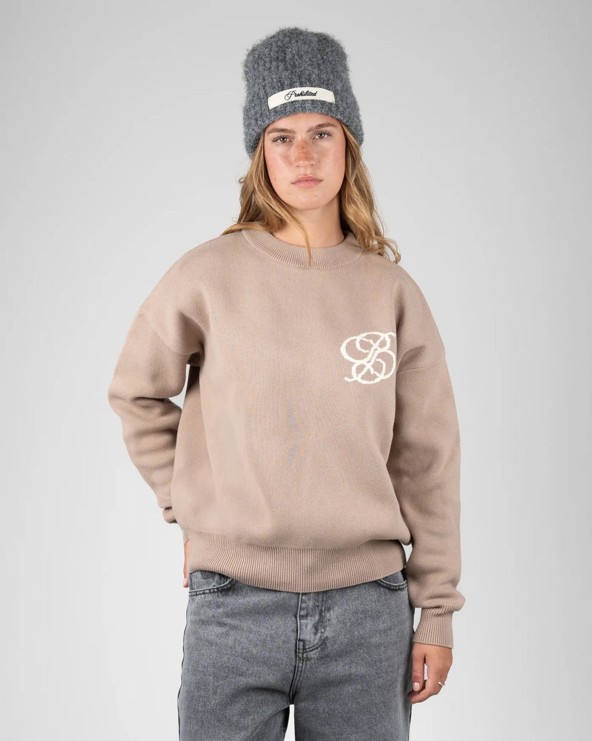 MAGLIONE OVERSIZED FIT IN COTONE STONE
