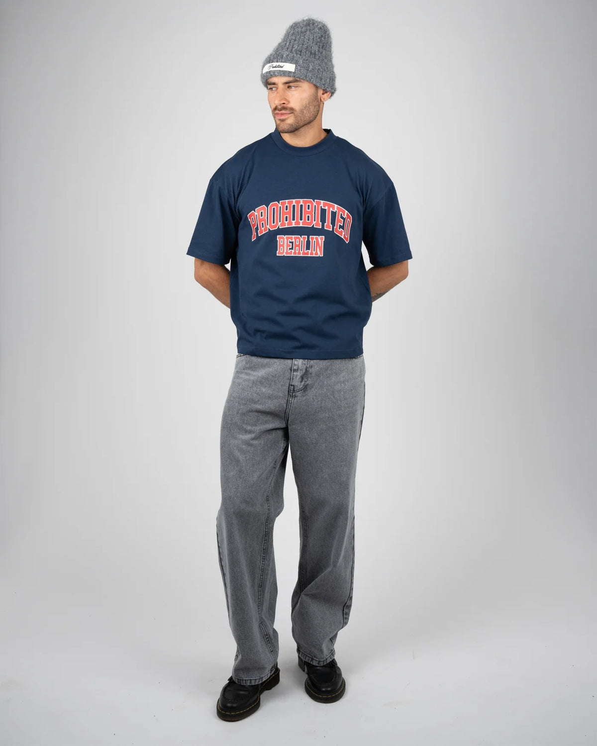 JEANS RELAXED FIT IN COTONE GRIGIO WASHED