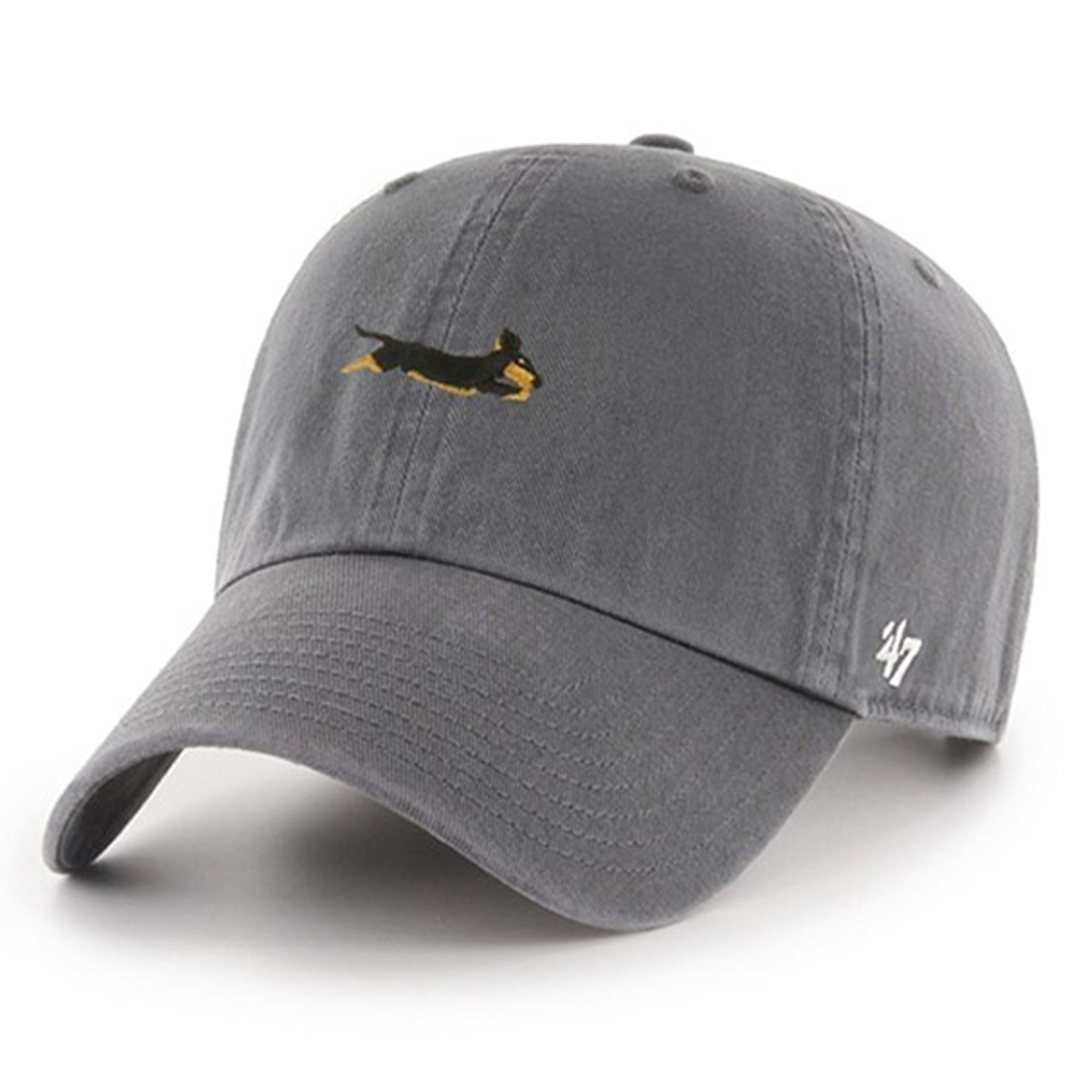 CAPPELLINO CON RICAMO IN COTONE GRIGIO ANTRACITE