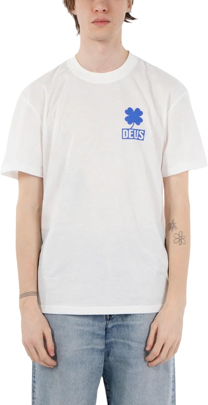 T-SHIRT QUADRIFOGLIO IN COTONE BIANCO VINTAGE