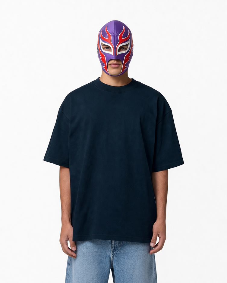 T-SHIRT BOX FIT IN COTONE NAVY