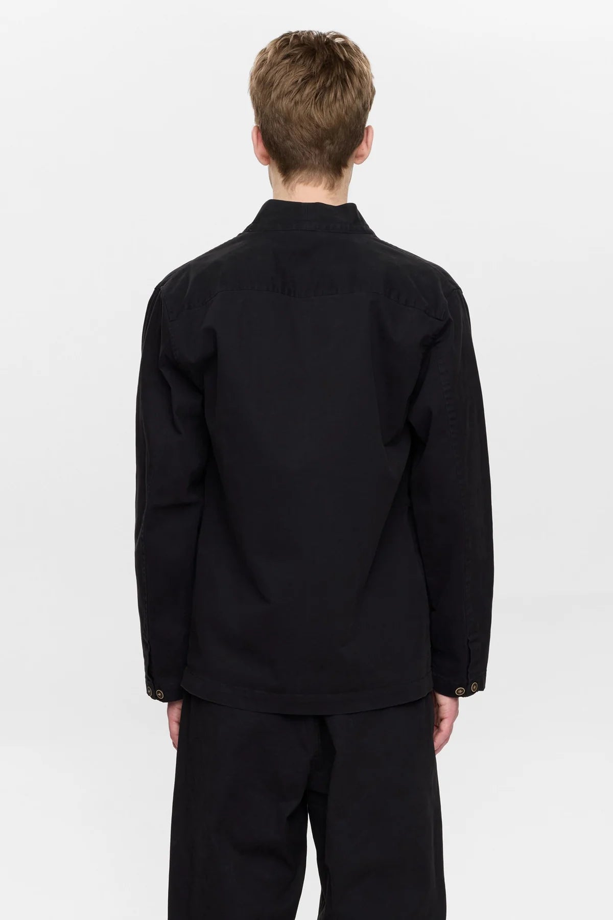 OVERSHIRT KIMONO IN COTONE NERO CAVIALE