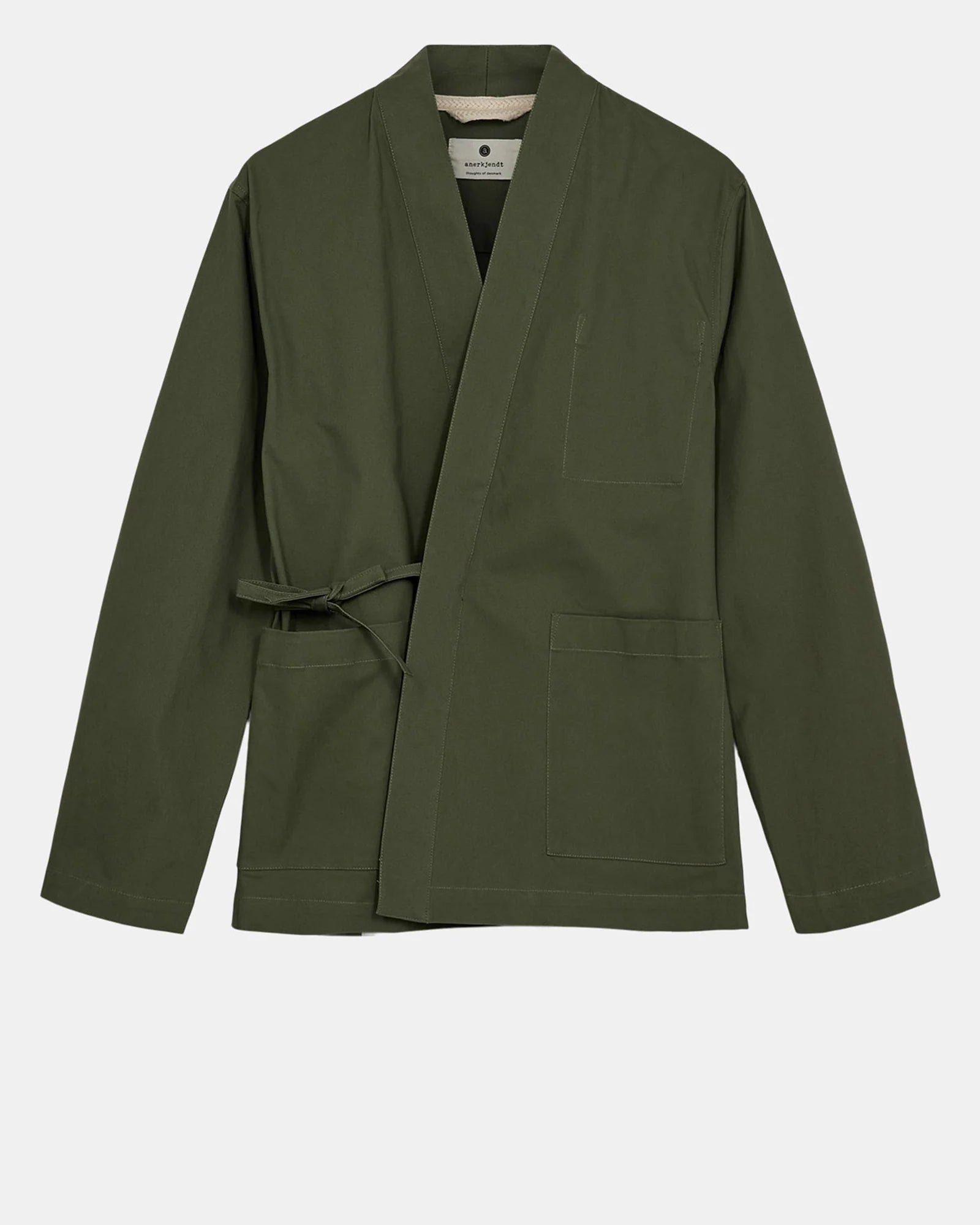OVERSHIRT KIMONO IN COTONE VERDE OLIVA