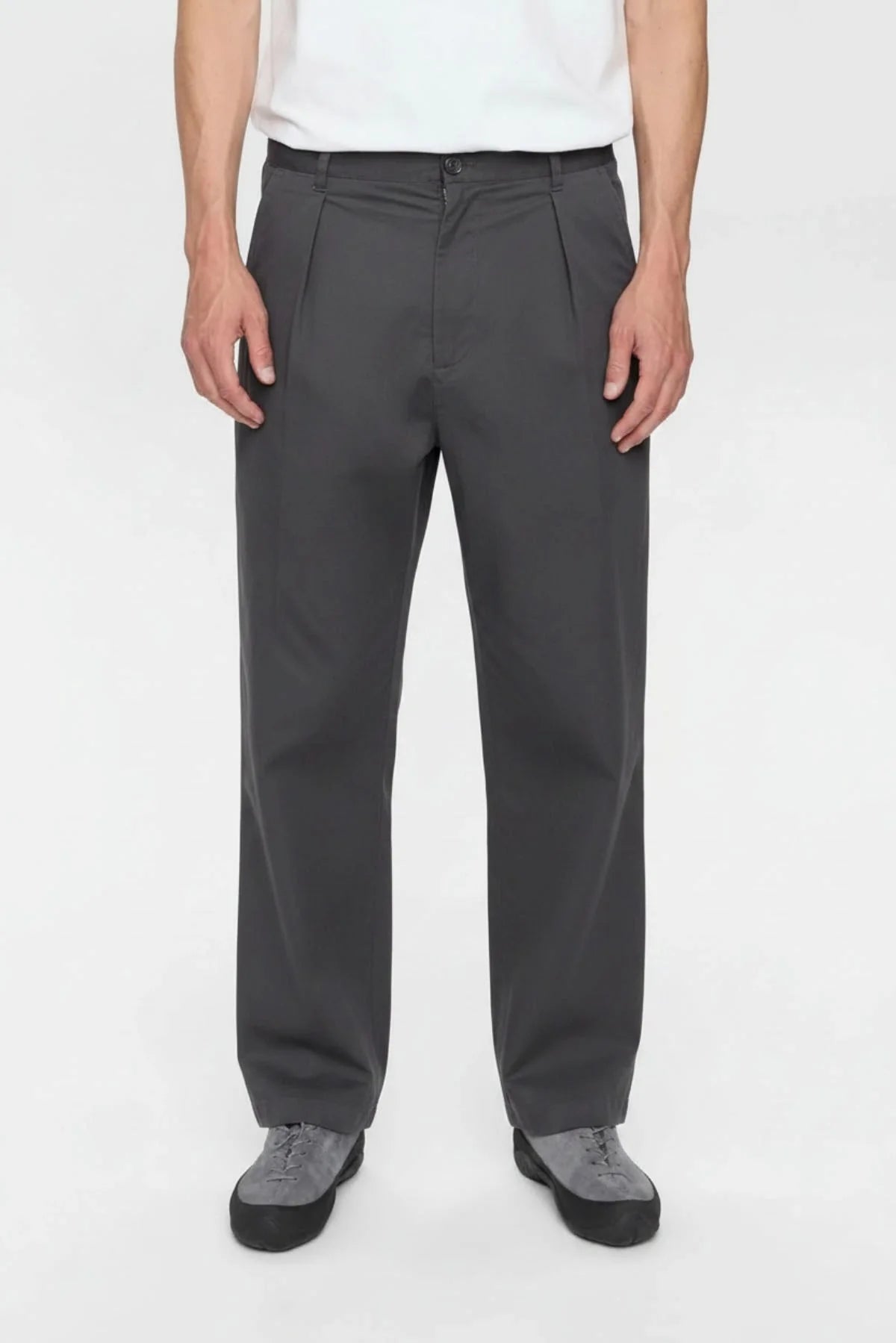PANTALONI IN COTONE GRIGIO SCURO