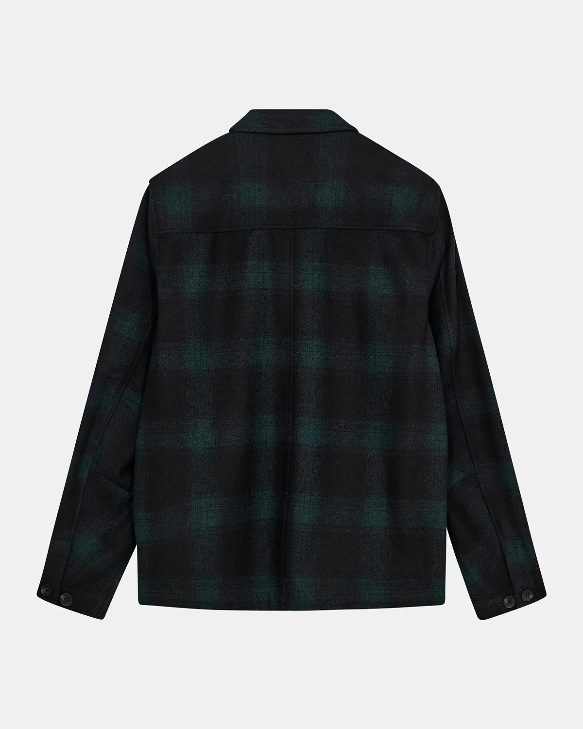 GIACCA CHECK IN LANA COTTA VERDE BLU