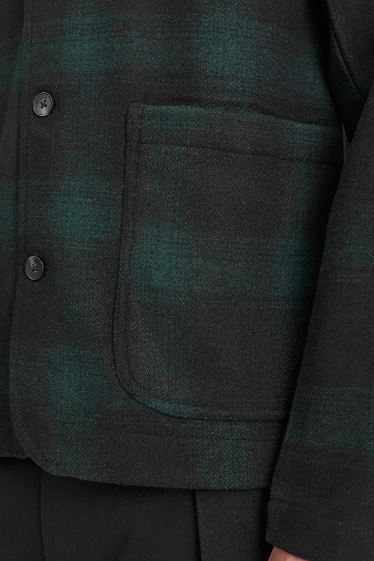 GIACCA CHECK IN LANA COTTA VERDE BLU