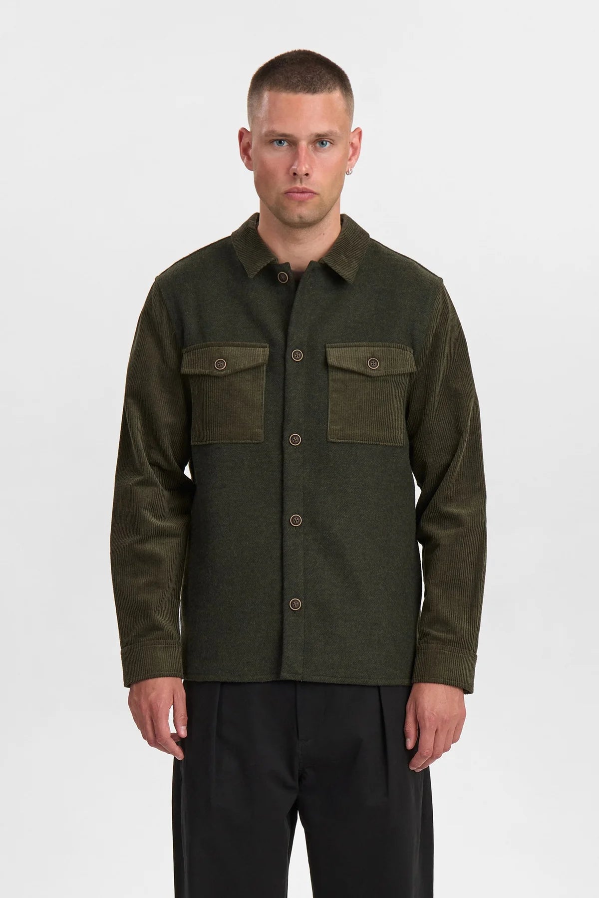 OVERSHIRT IN LANA COTTA E VELLUTO