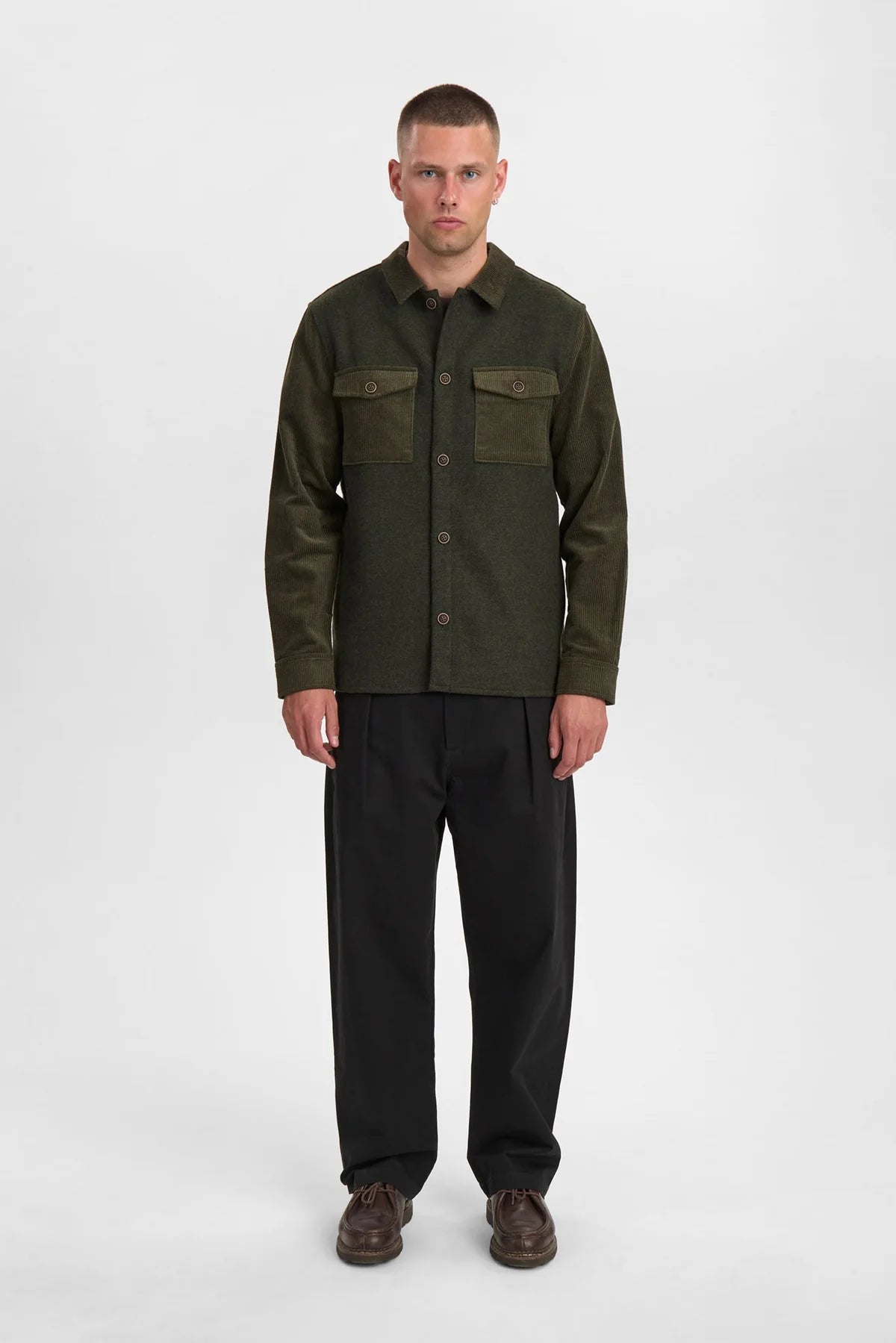 OVERSHIRT IN LANA COTTA E VELLUTO