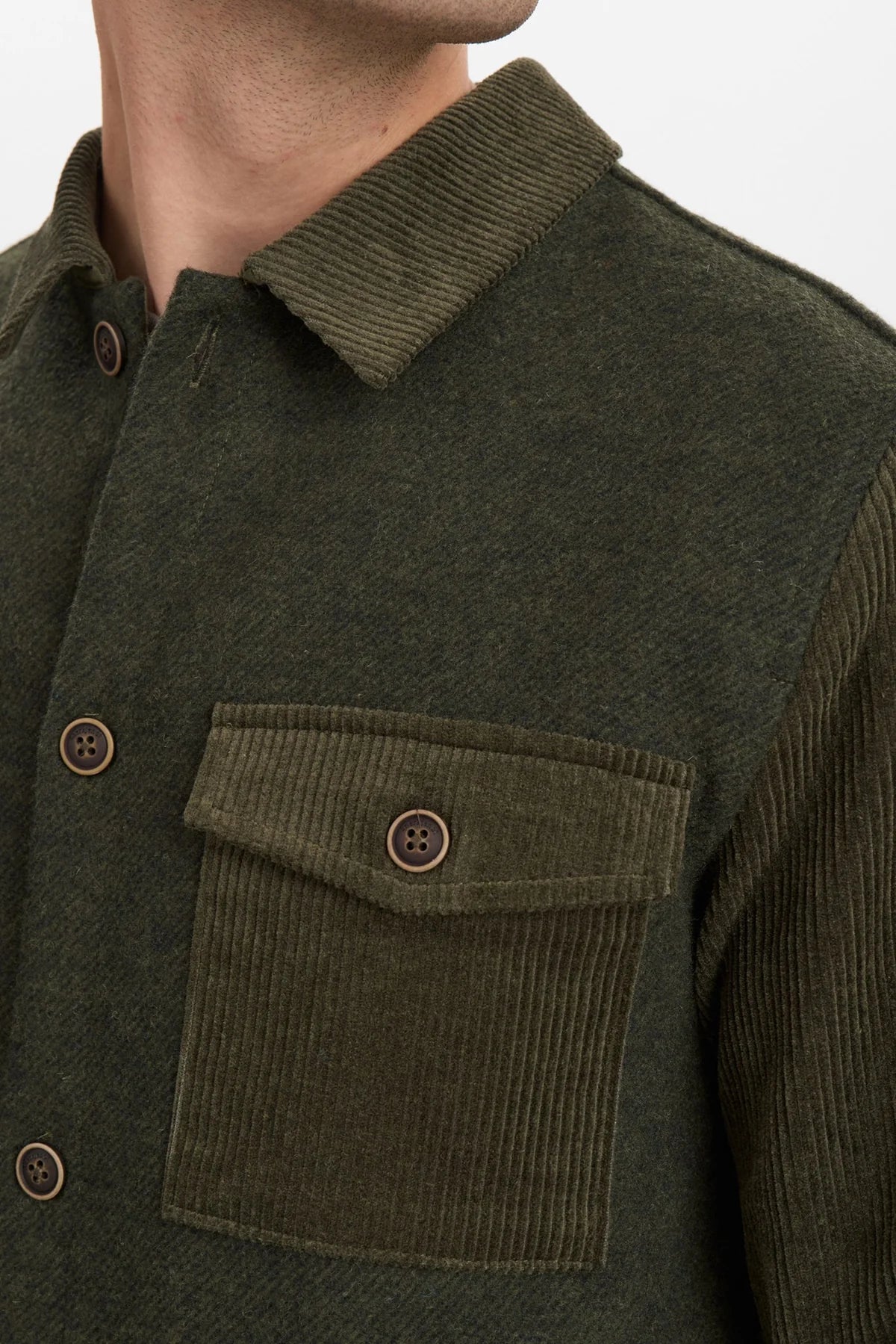 OVERSHIRT IN LANA COTTA E VELLUTO