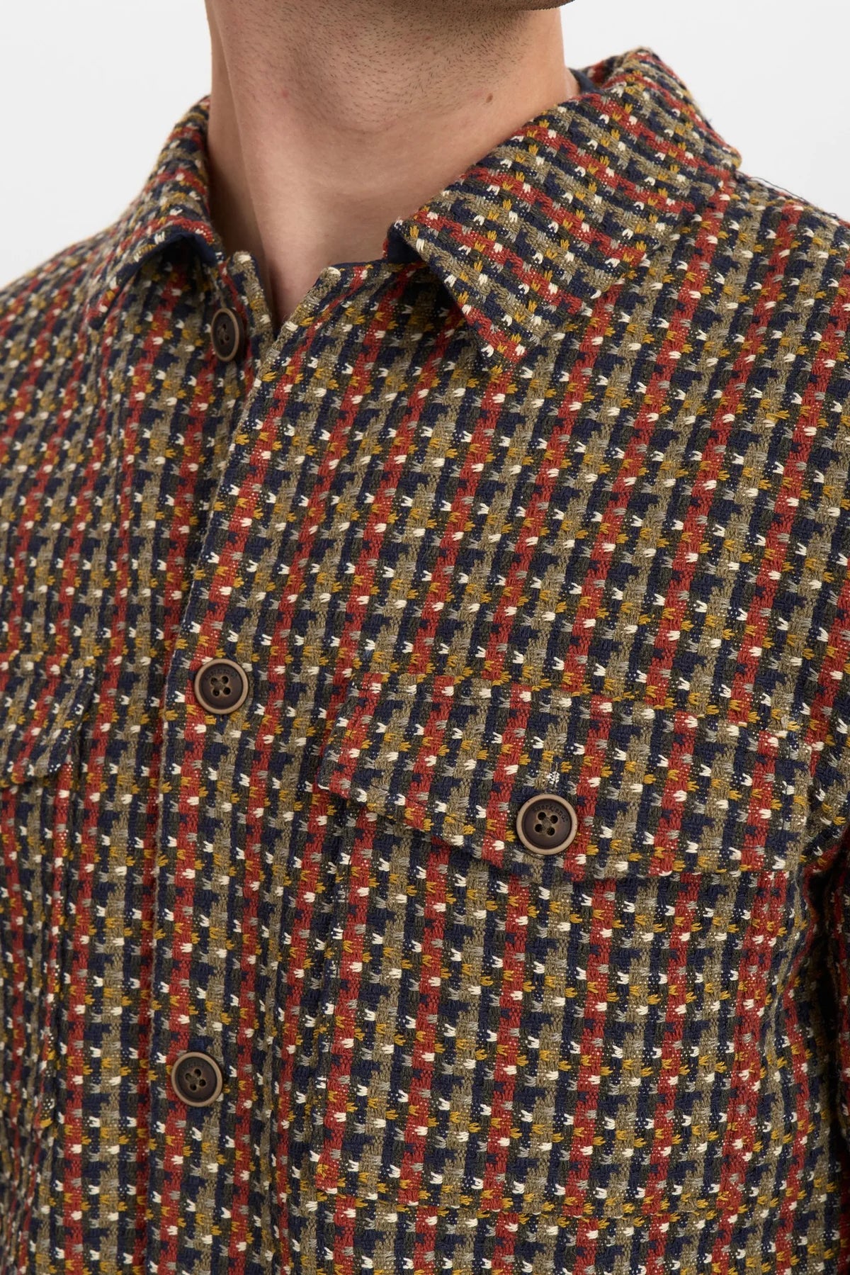 OVERSHIRT PIED DE POULE MISTO LANA