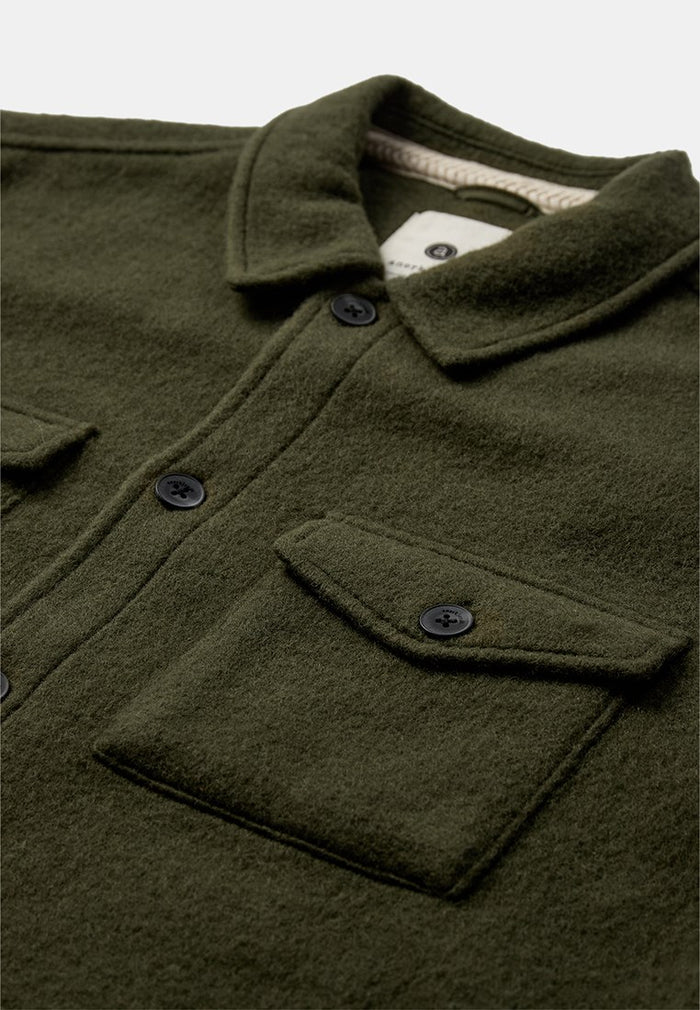 OVERSHIRT IN LANA COTTA VERDE MILITARE