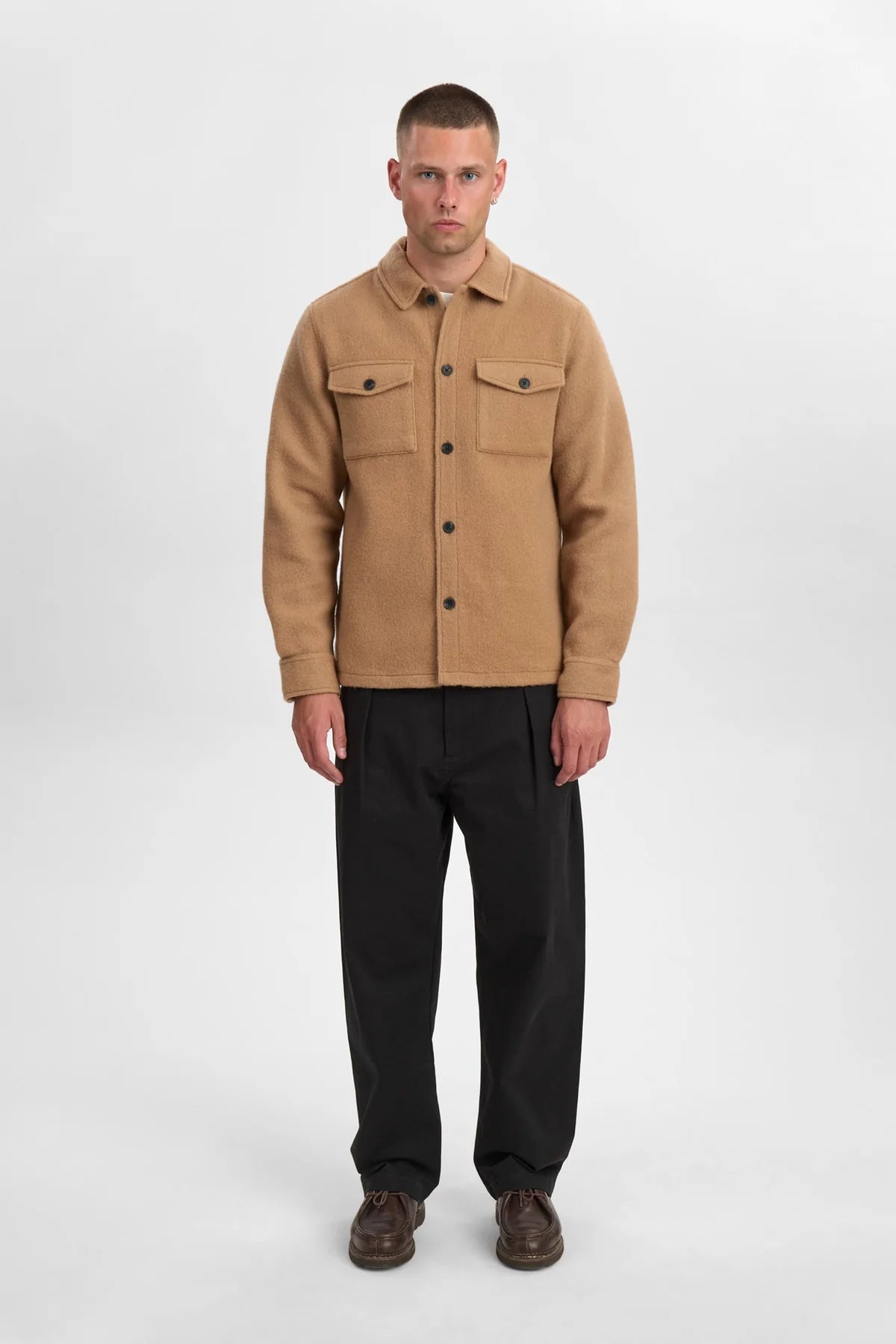 OVERSHIRT IN LANA COTTA CAMMELLO
