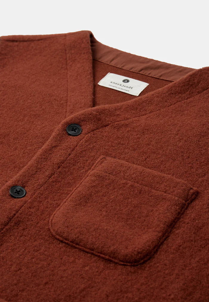 GILET LANA COTTA COCCIO