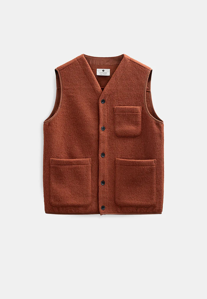 GILET LANA COTTA COCCIO