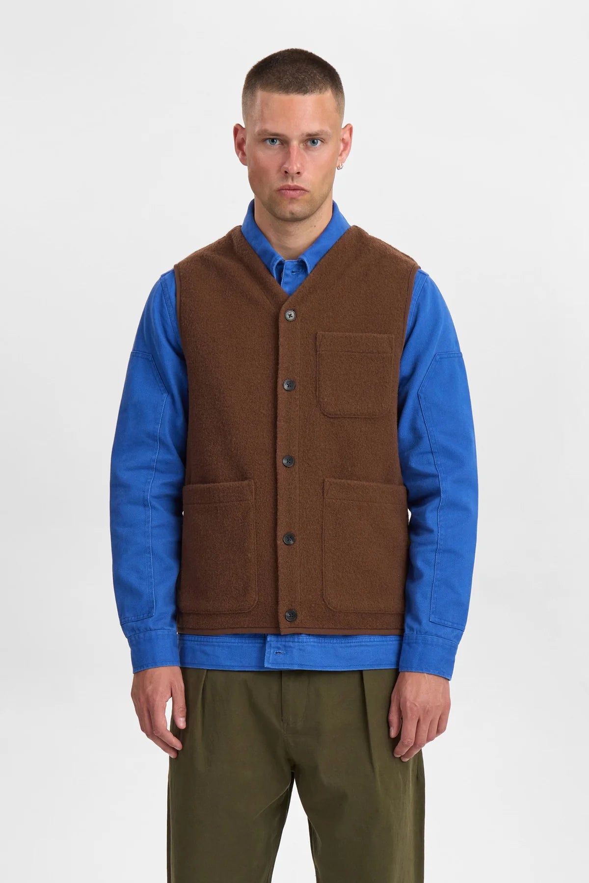 GILET LANA COTTA CIOCCOLATO