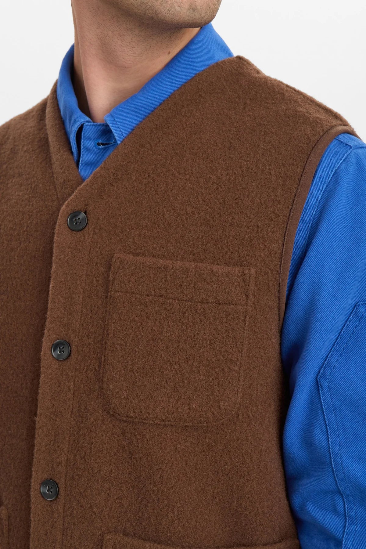 GILET LANA COTTA CIOCCOLATO