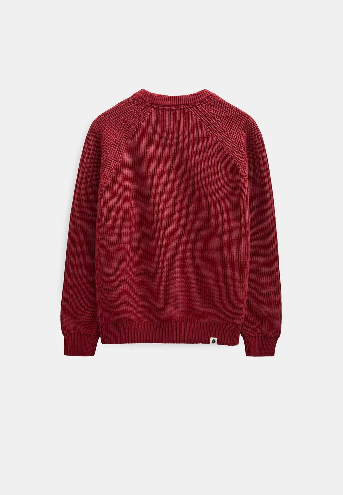 MAGLIONE GIROCOLLO A COSTE IN COTONE ROSSO
