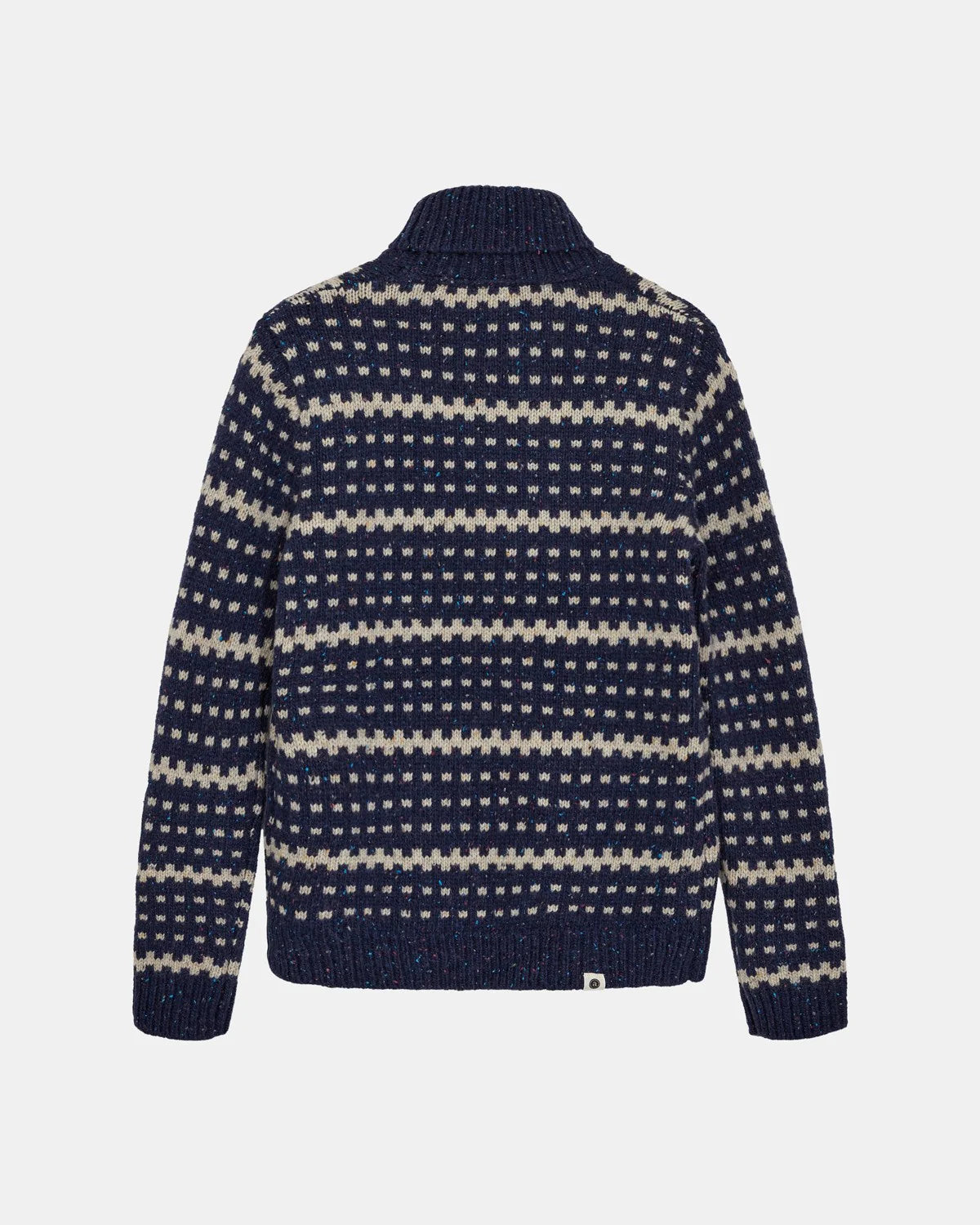 MAGLIONE COLLO ALTO JAQUARD IN LANA