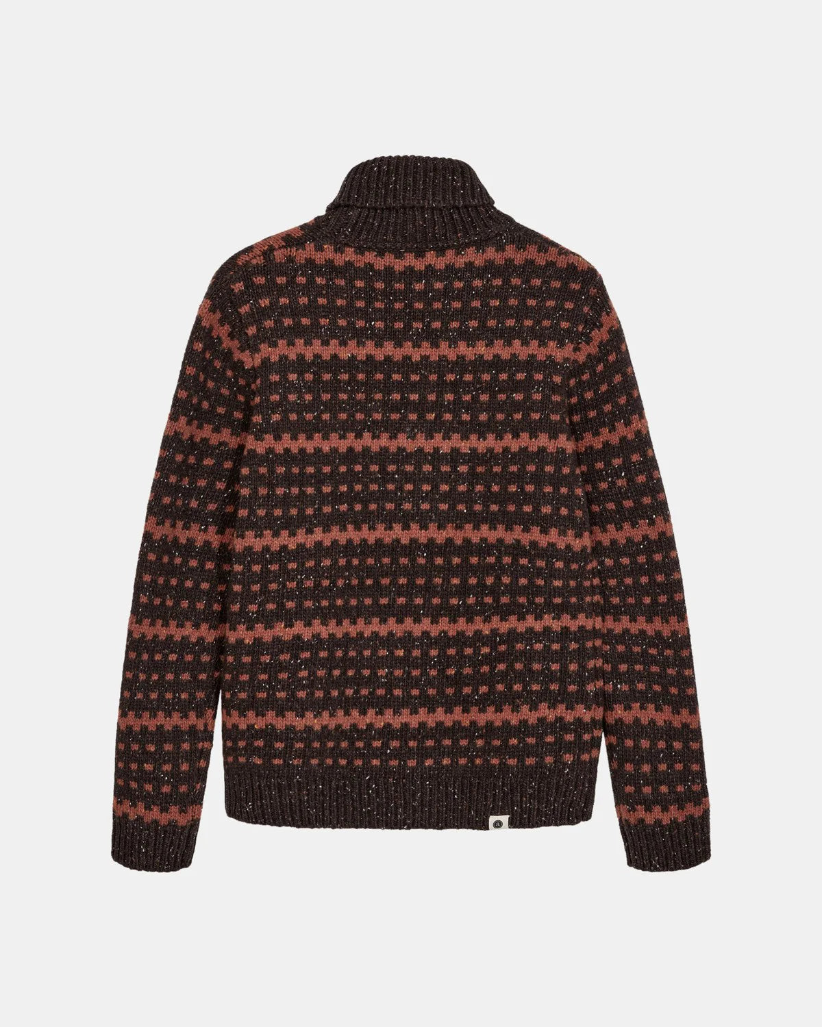 MAGLIONE JAQUARD COLLO ALTO IN LANA