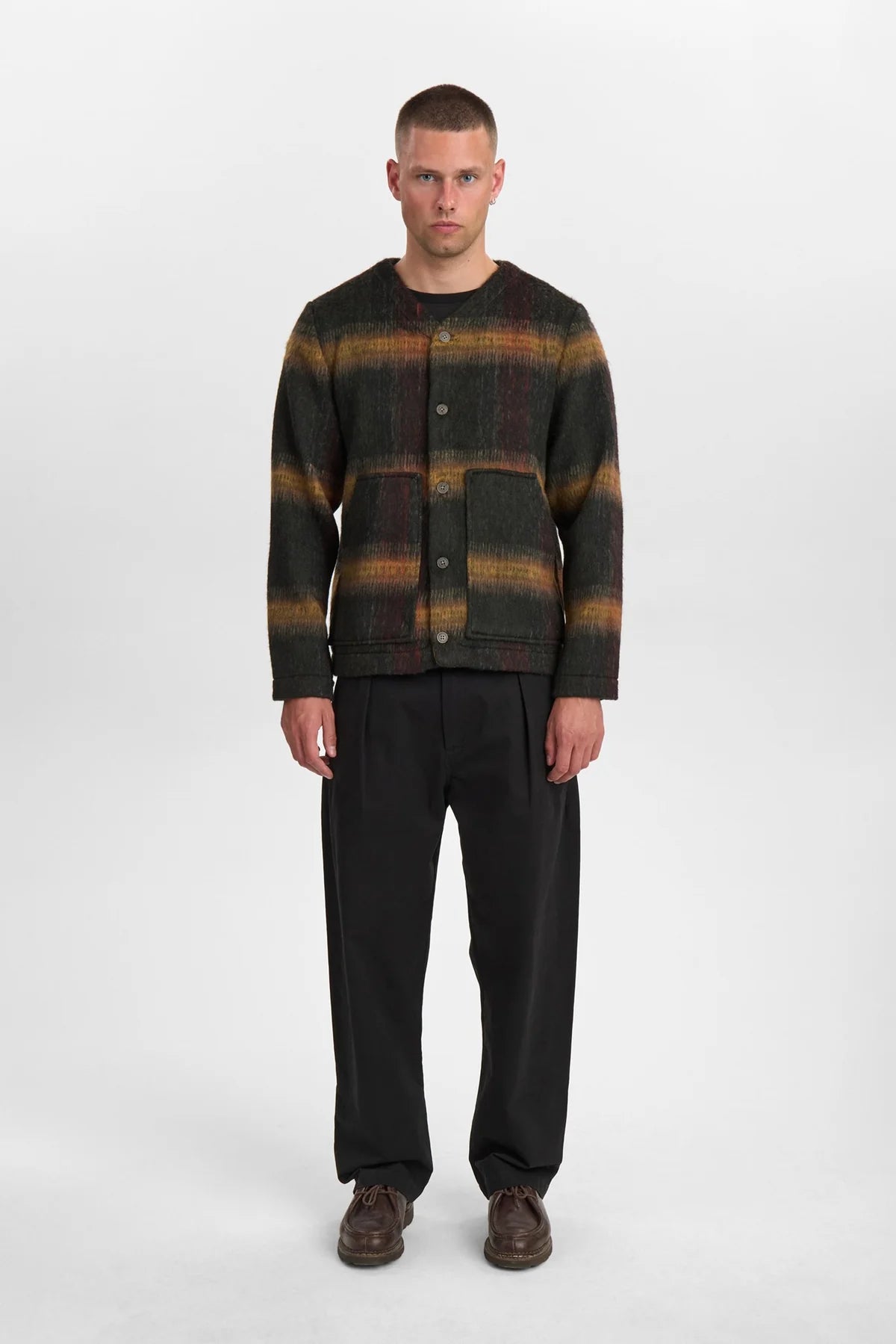 OERSHIRT IN LANA COTTA QUADRO REVERSE