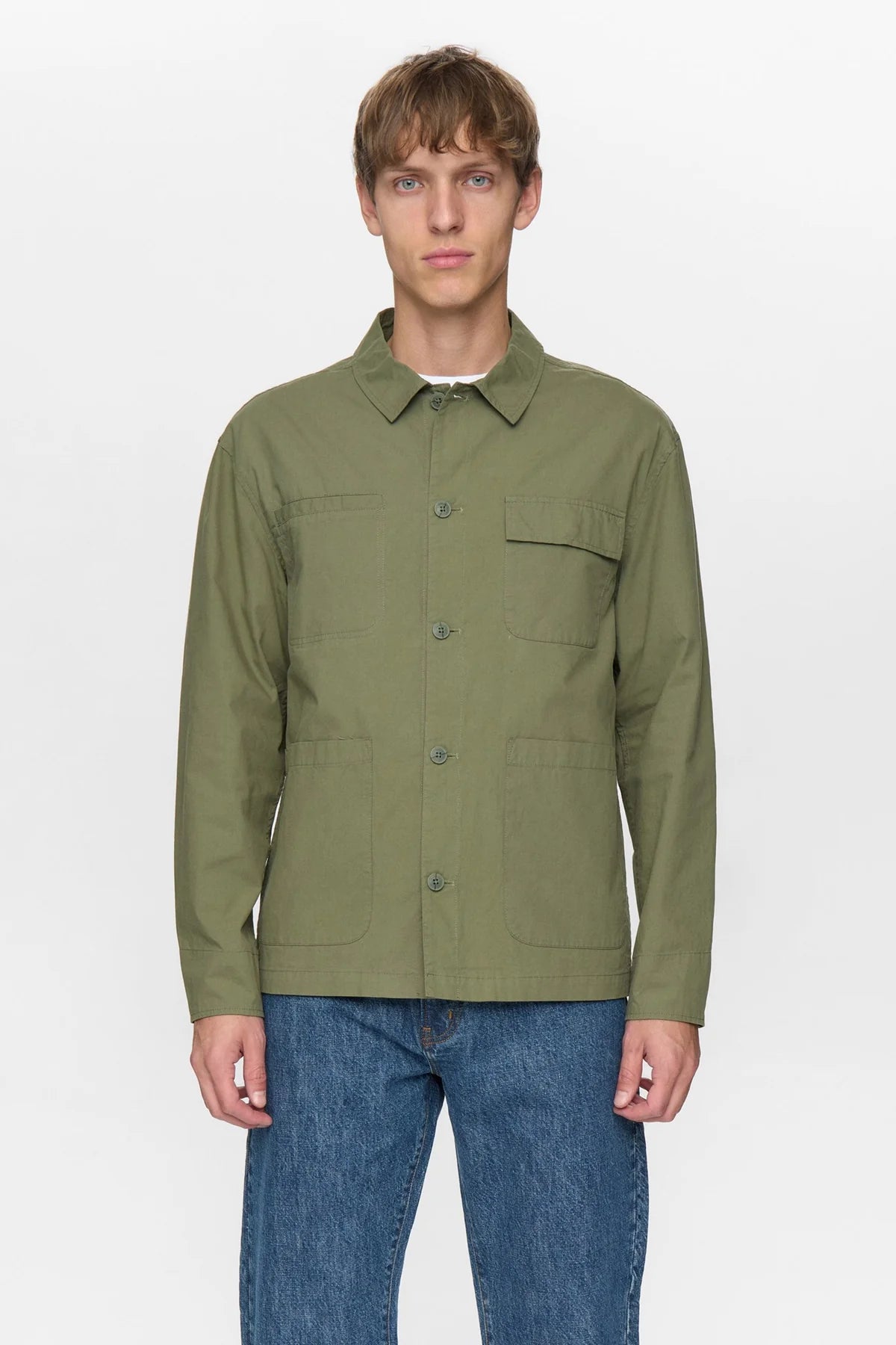 OVERSHIRT IN COTONE VERDE LODEN