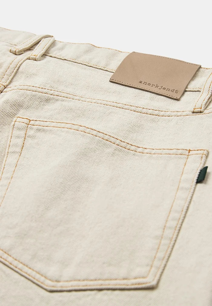 JEANS RELAXED FIT IN COTONE ECRU