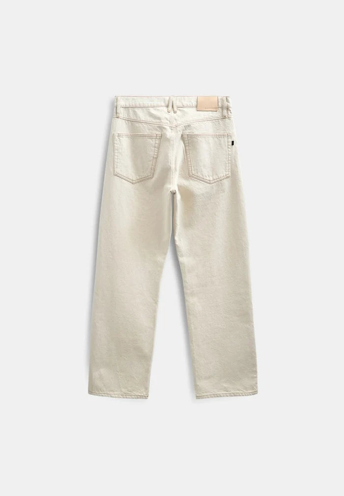 JEANS RELAXED FIT IN COTONE ECRU
