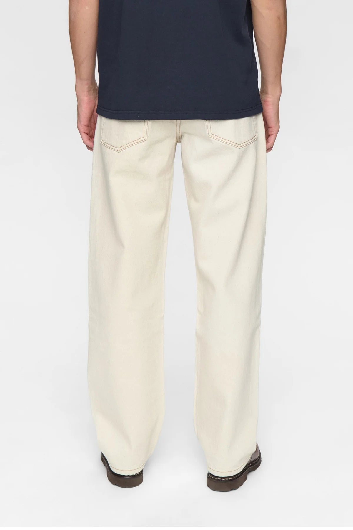 JEANS RELAXED FIT IN COTONE ECRU
