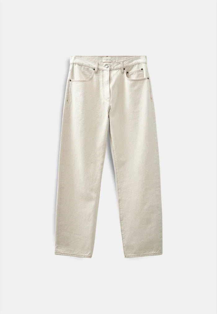 JEANS RELAXED FIT IN COTONE ECRU