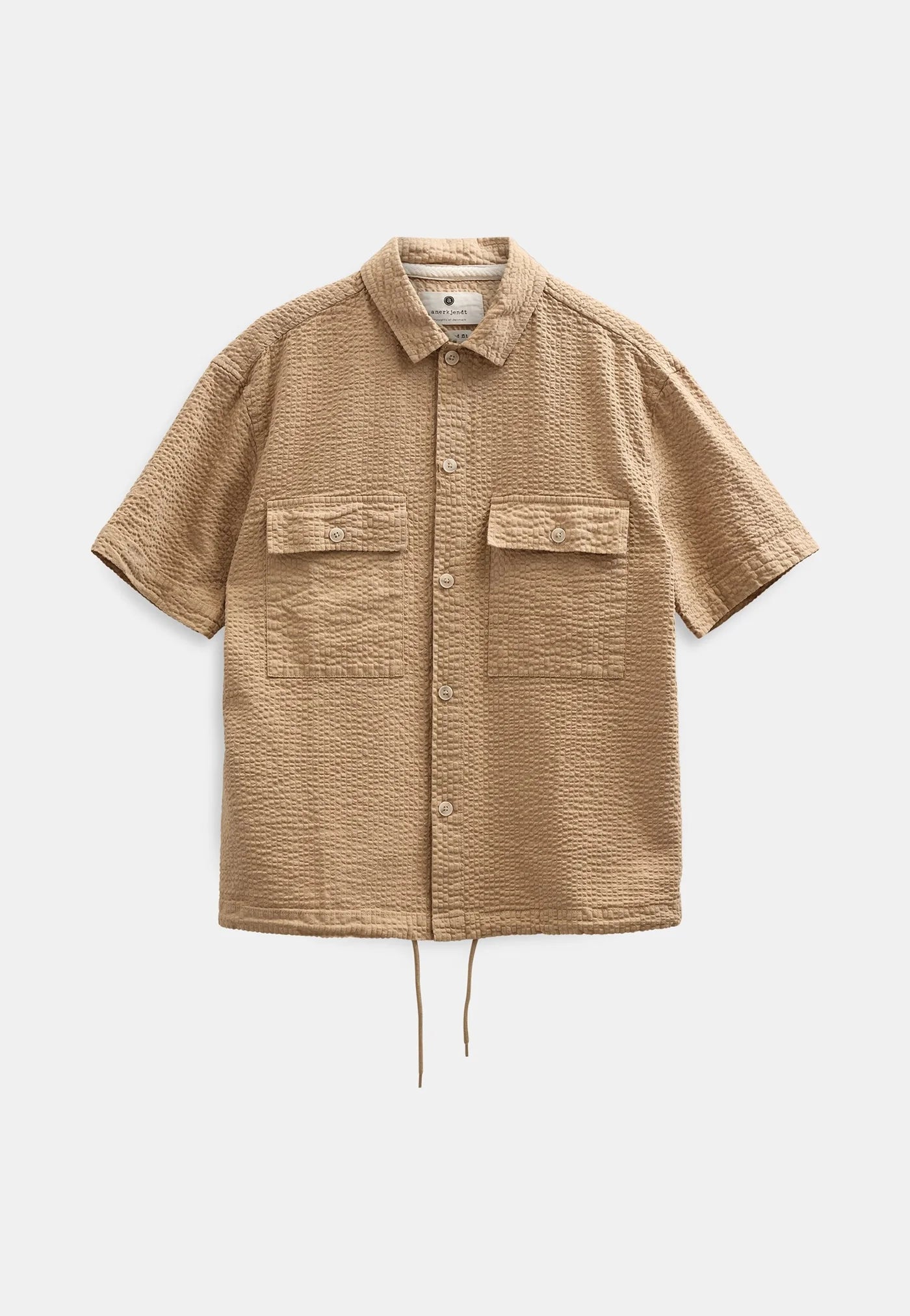 OVERSHIRT A MANICHE CORTE IN COTONE INCENSO
