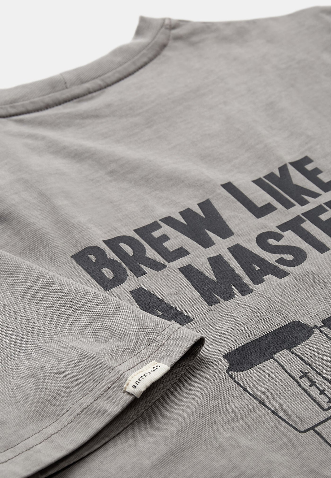T-SHIRT CON GRAFICA IN COTONE GRIGIO