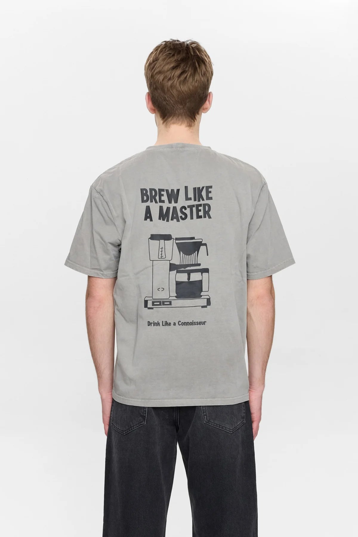 T-SHIRT CON GRAFICA IN COTONE GRIGIO