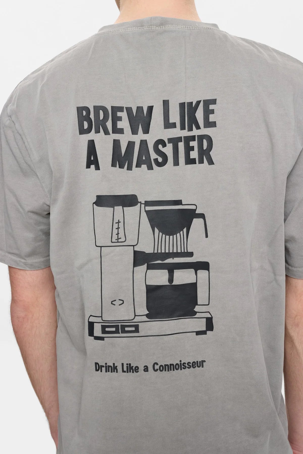 T-SHIRT CON GRAFICA IN COTONE GRIGIO