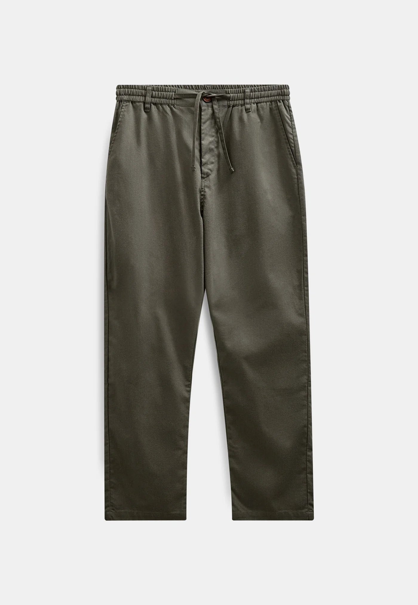 PANTALONI IN LINO/COTONE/VISCOSA VERDE FORESTA