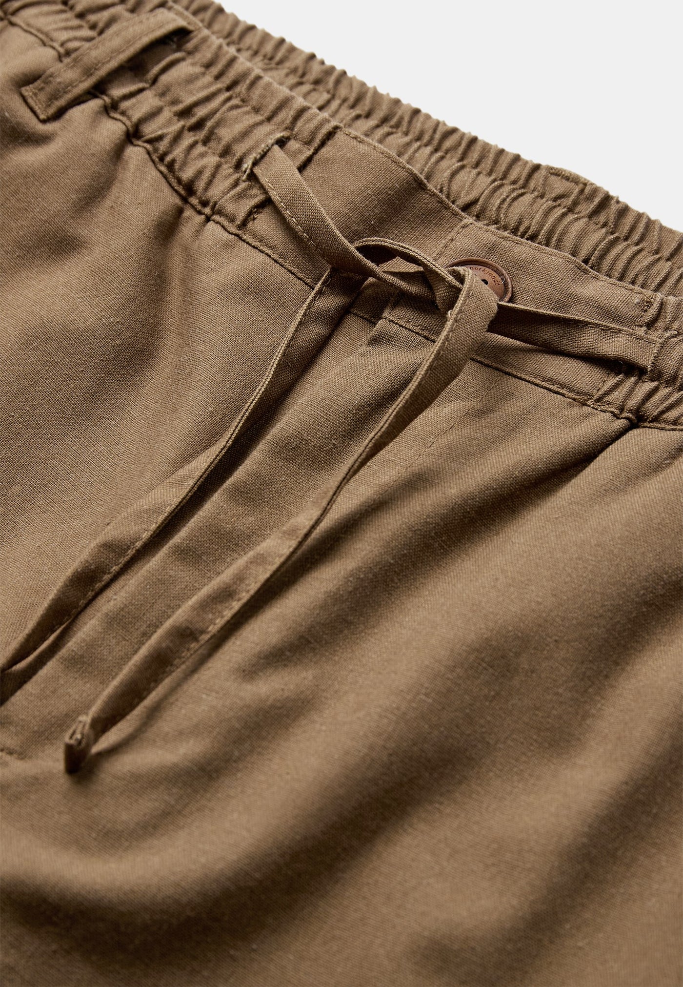 PANTALONI IN LINO/COTONE/VISCOSA MARRONE