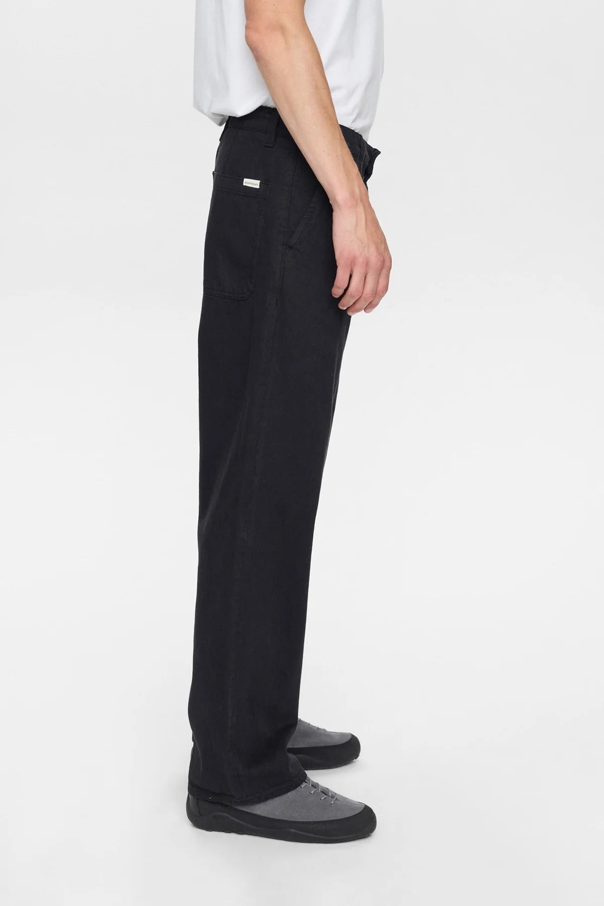PANTALONI IN TWILL DI COTONE NERO CAVIAR
