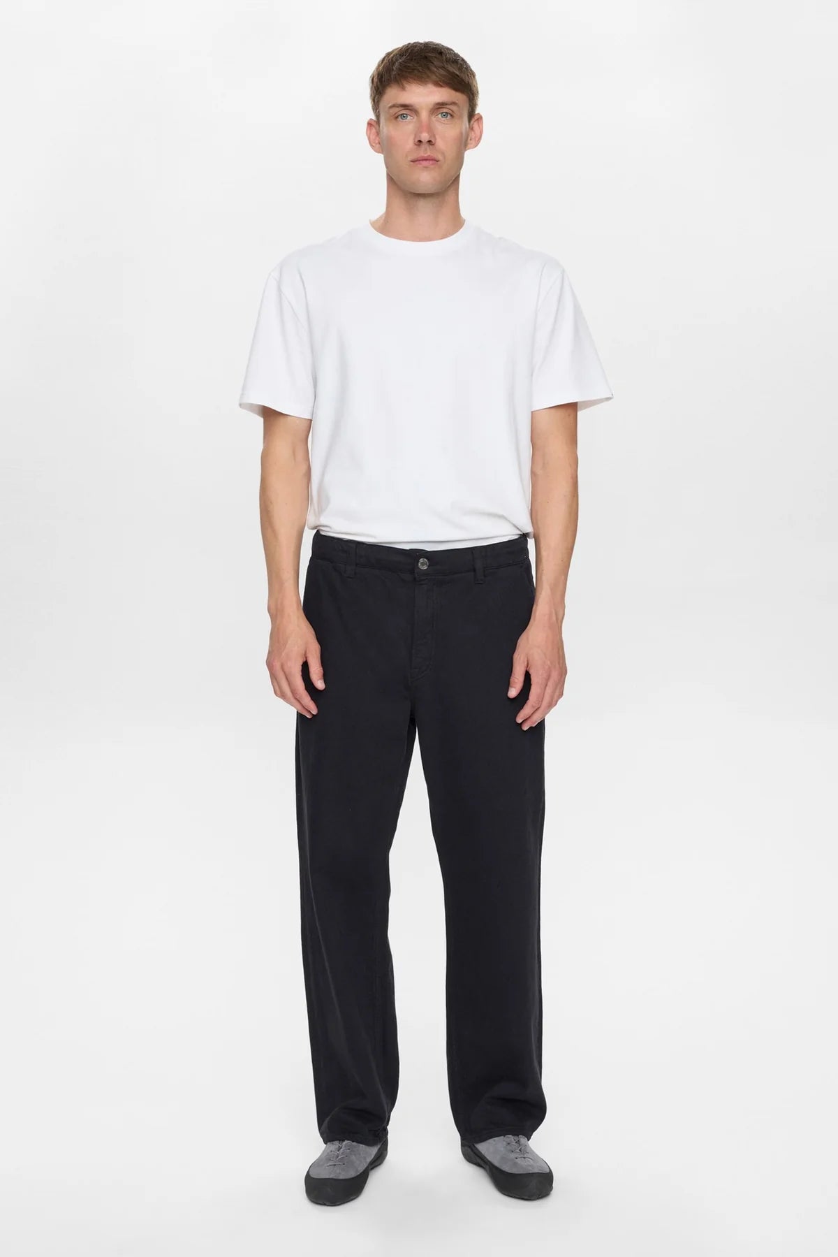 PANTALONI IN TWILL DI COTONE NERO CAVIAR