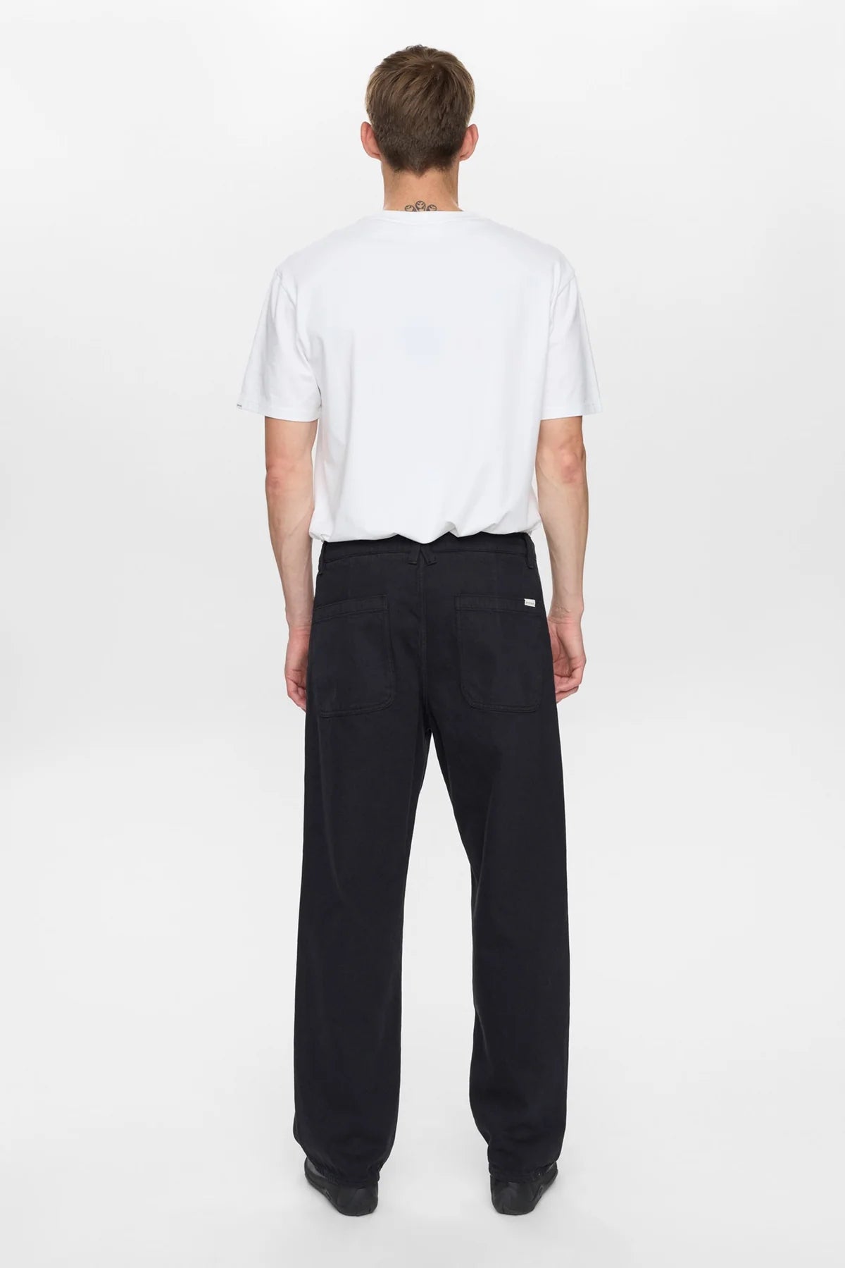 PANTALONI IN TWILL DI COTONE NERO CAVIAR