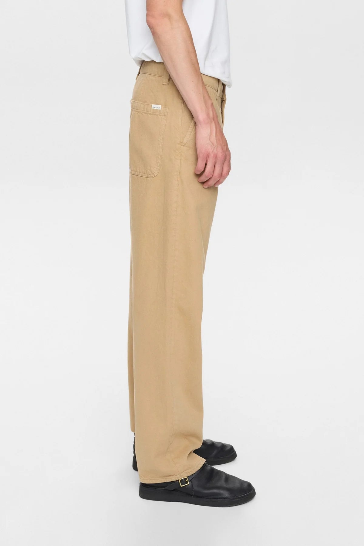 PANTALONI RELAXED FIT IN COTONE MARRONE CHIARO