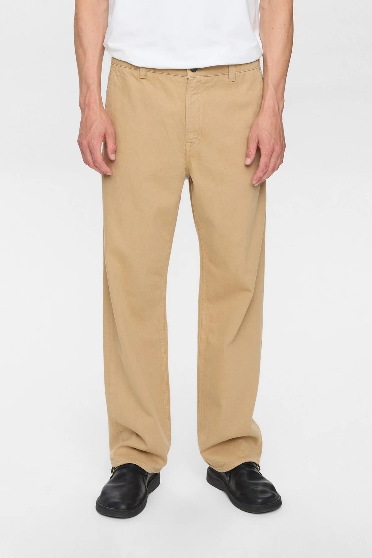 PANTALONI RELAXED FIT IN COTONE MARRONE CHIARO