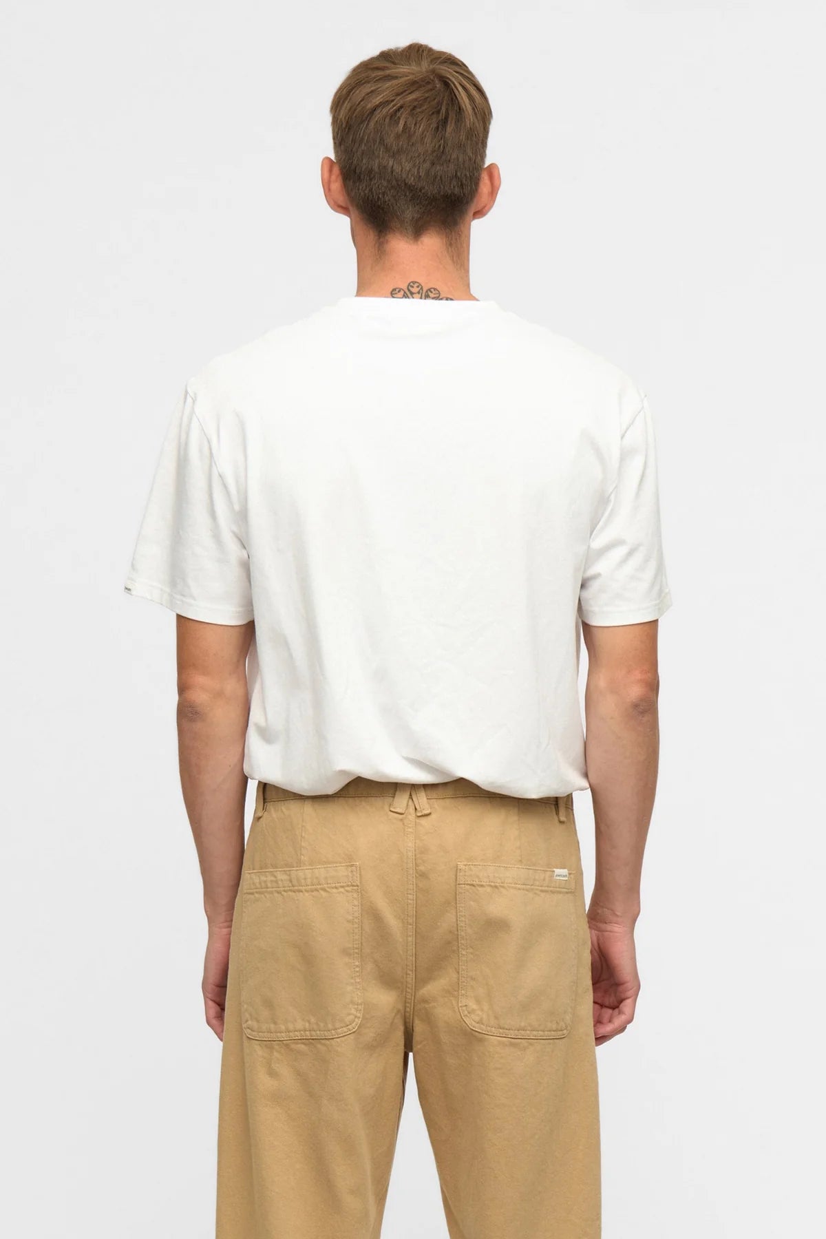 PANTALONI RELAXED FIT IN COTONE MARRONE CHIARO