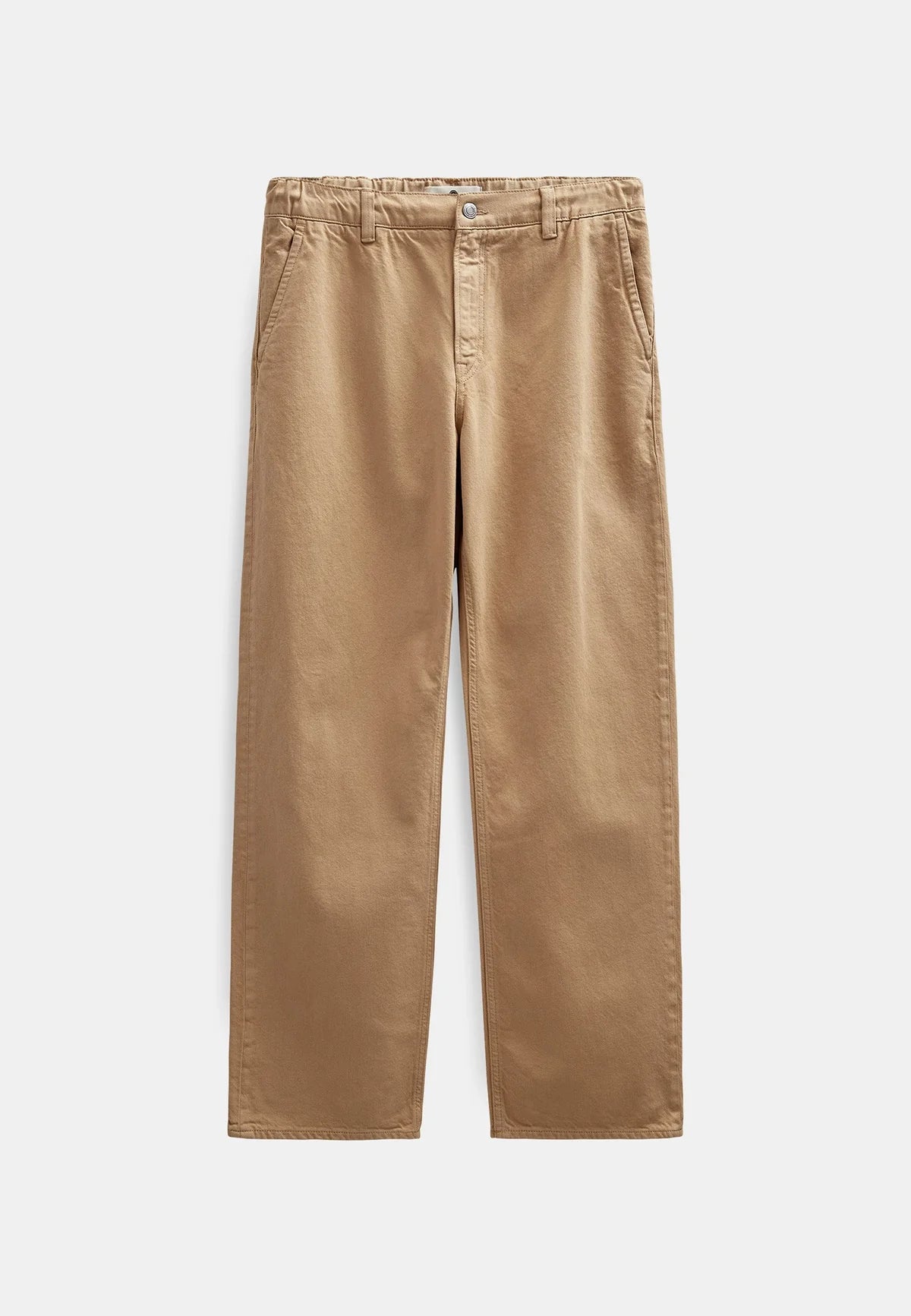 PANTALONI RELAXED FIT IN COTONE MARRONE CHIARO