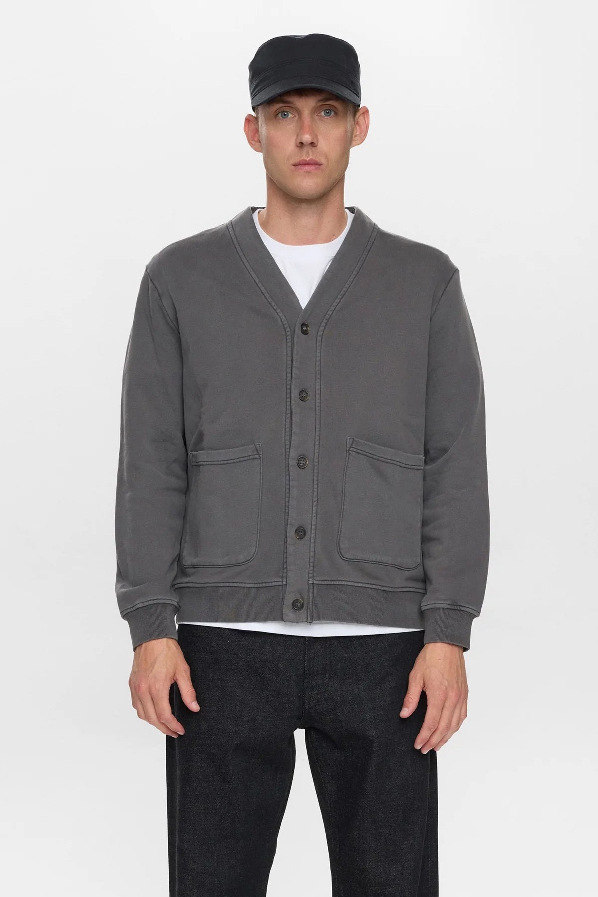 CARDIGAN IN COTONE GRIGIO MAGNET