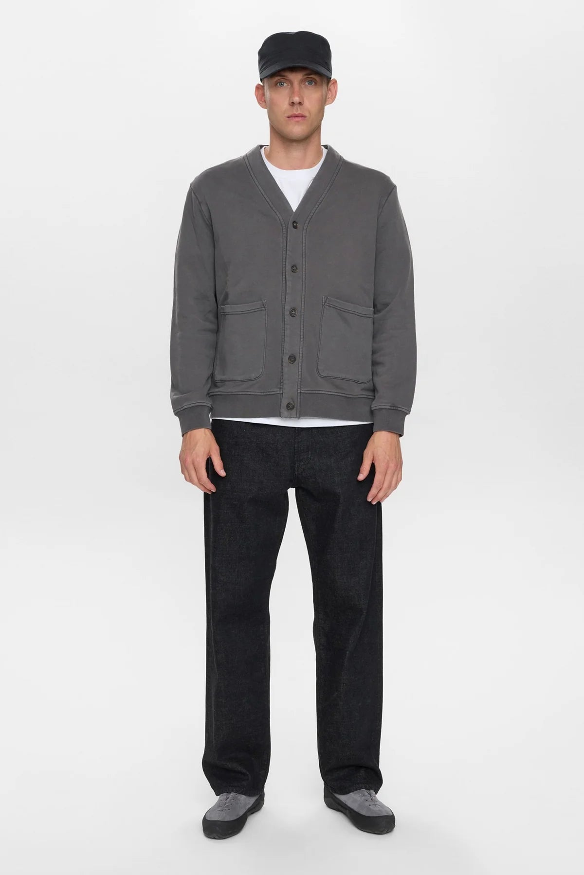 CARDIGAN IN COTONE GRIGIO MAGNET