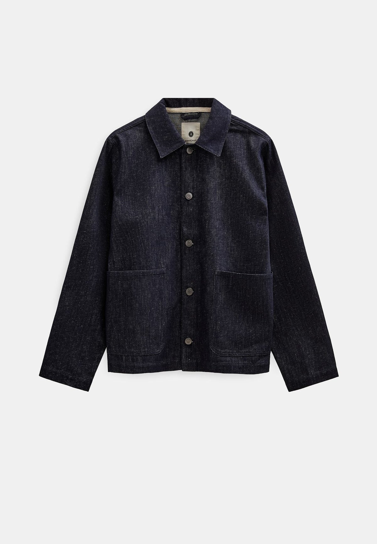 OVERSHIRT DENIM IN COTONE E LINO BLU SCURO