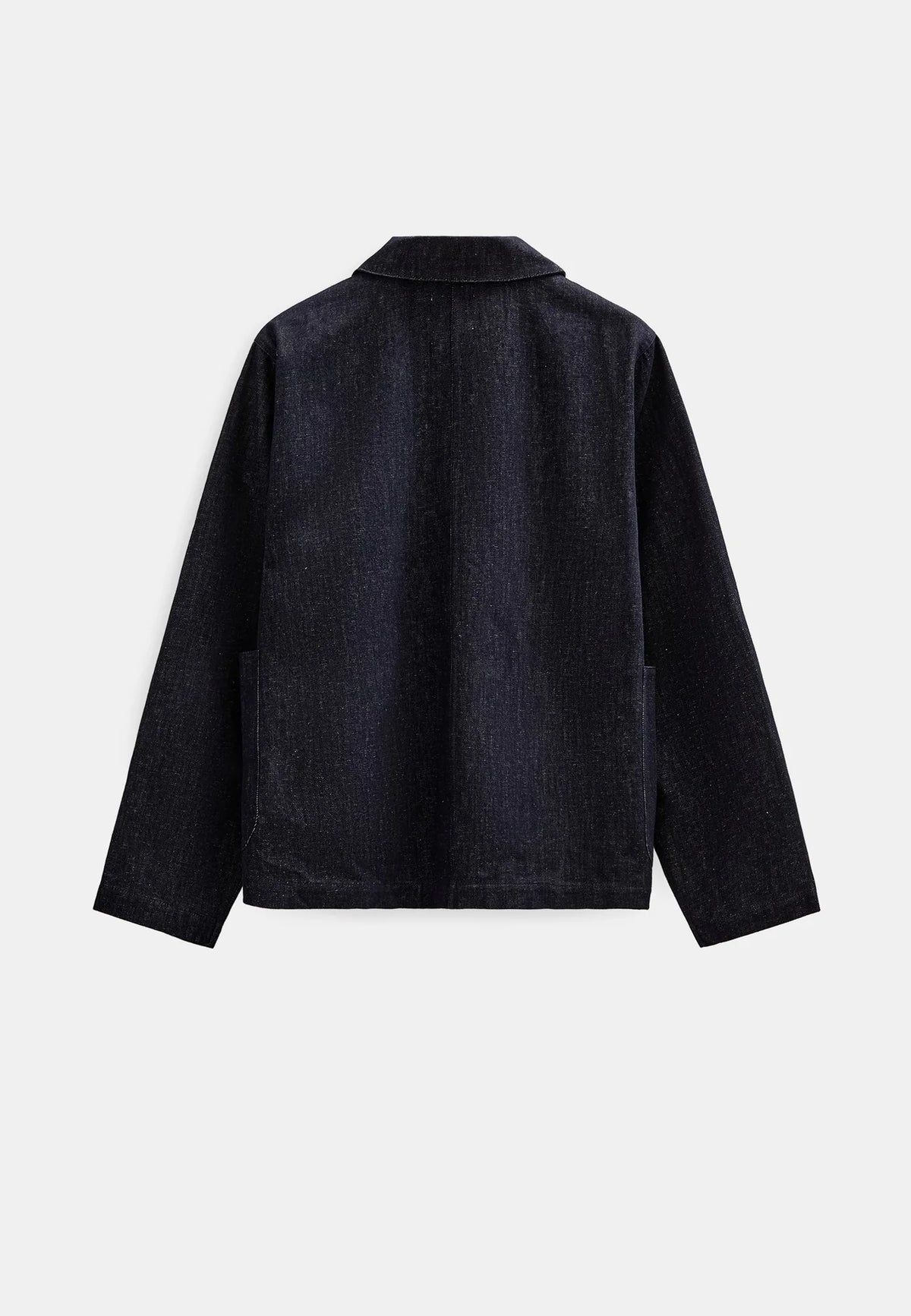 OVERSHIRT DENIM IN COTONE E LINO BLU SCURO
