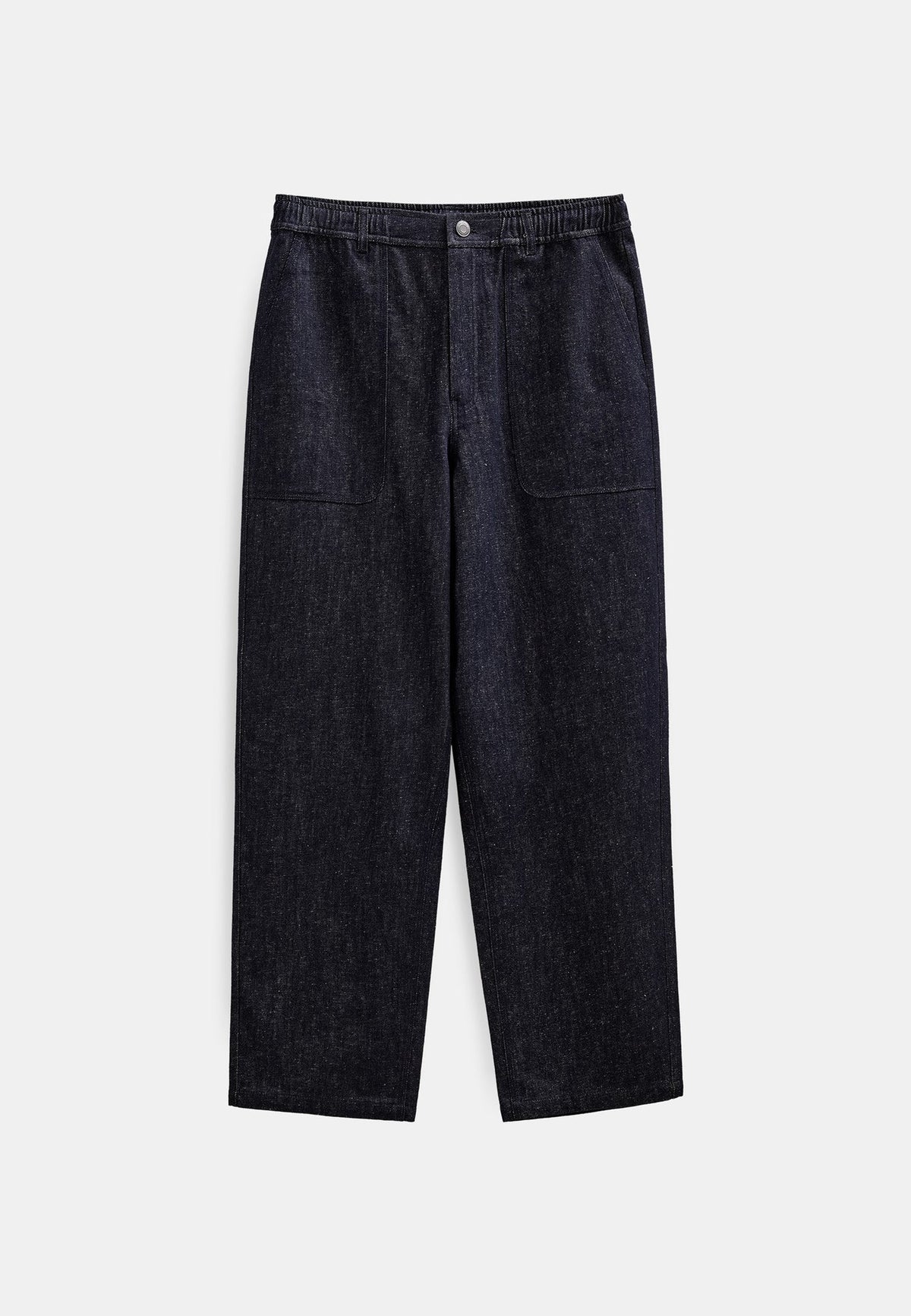 JEANS IN COTONE E LINO BLU SCURO